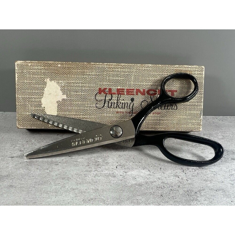 Kleencut Metal Pinking Shears Vintage Fabric Scissors Heavy Duty Sewing No 180